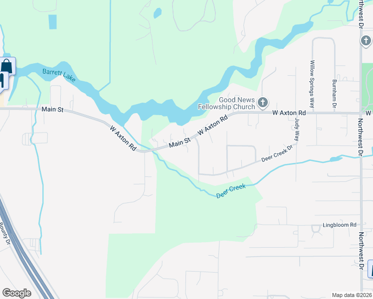 map of restaurants, bars, coffee shops, grocery stores, and more near 1371 West Axton Road in Ferndale