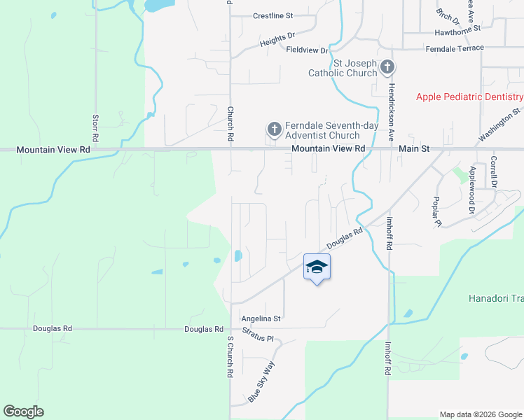 map of restaurants, bars, coffee shops, grocery stores, and more near 5591 Clearview Drive in Ferndale