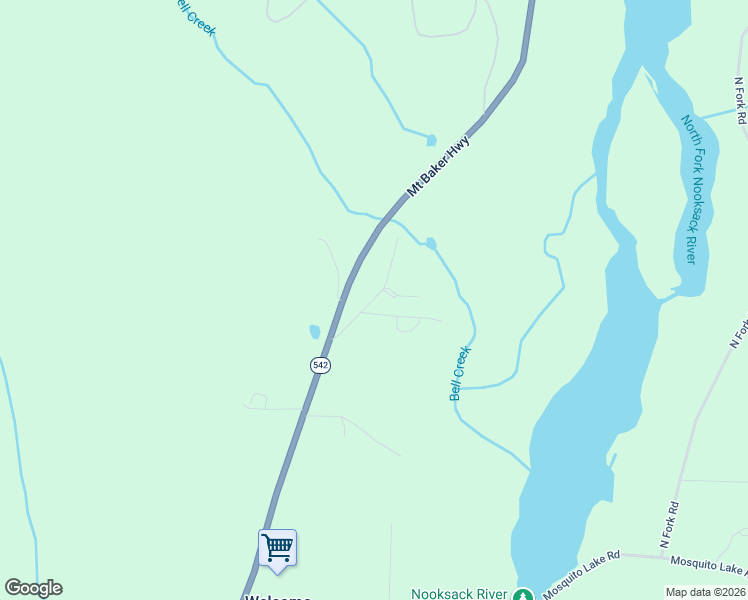 map of restaurants, bars, coffee shops, grocery stores, and more near Bell Creek Road in Whatcom County