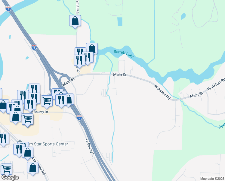map of restaurants, bars, coffee shops, grocery stores, and more near 1625 Main Street in Ferndale