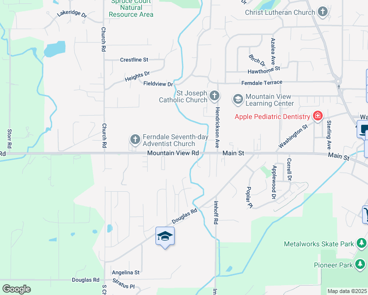 map of restaurants, bars, coffee shops, grocery stores, and more near 2346 Main Street in Ferndale
