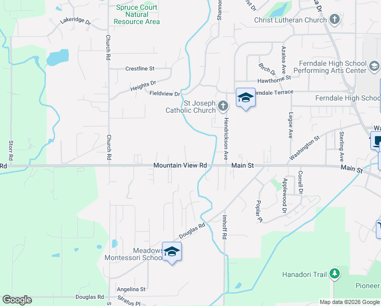 map of restaurants, bars, coffee shops, grocery stores, and more near 2348 Main Street in Ferndale
