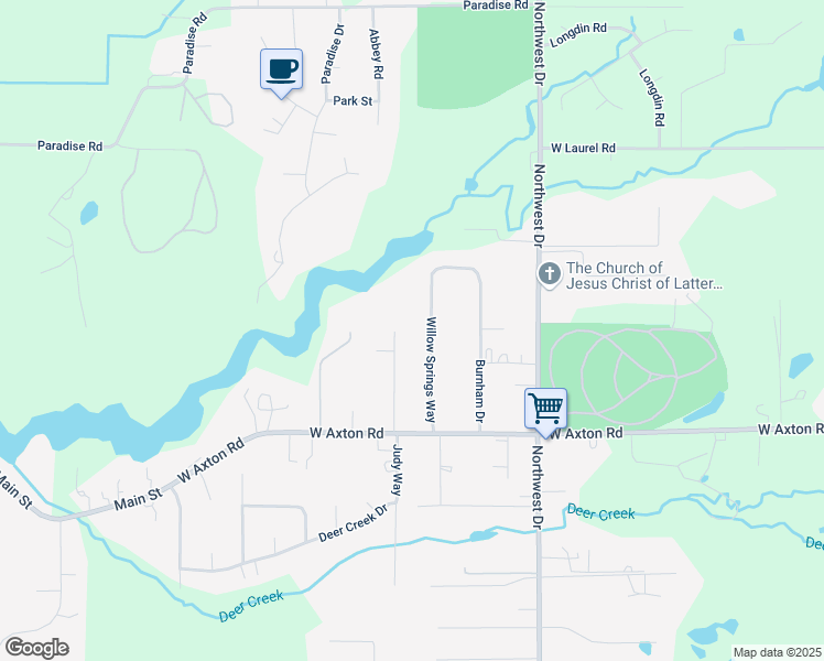 map of restaurants, bars, coffee shops, grocery stores, and more near 5777 Willow Springs Way in Ferndale