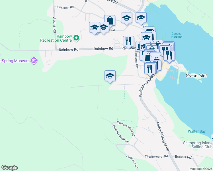 map of restaurants, bars, coffee shops, grocery stores, and more near 163 Drake Road in Capital