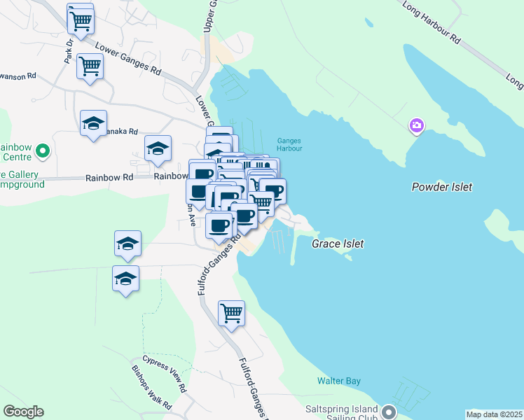 map of restaurants, bars, coffee shops, grocery stores, and more near 106 Purvis Lane in Capital