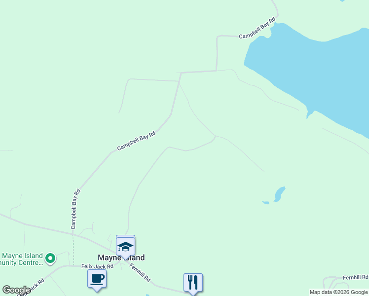 map of restaurants, bars, coffee shops, grocery stores, and more near 392 Campbell Bay Road in Mayne Island
