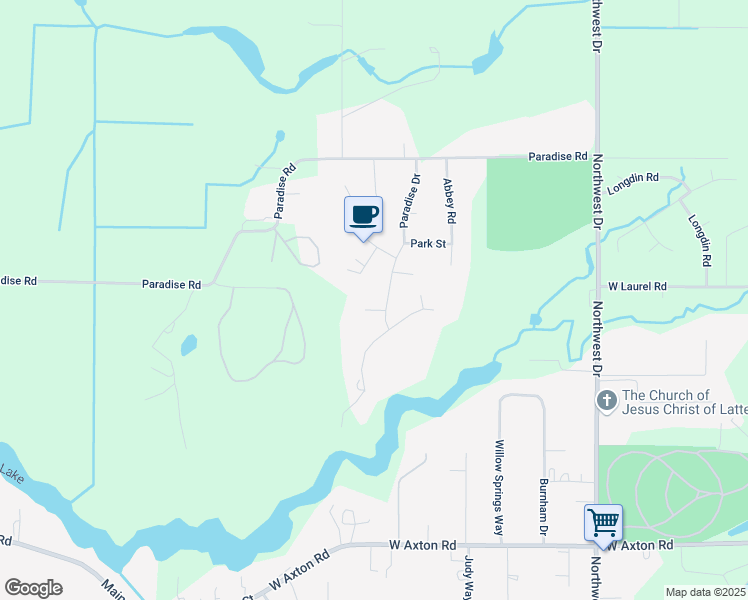 map of restaurants, bars, coffee shops, grocery stores, and more near 5903 Paradise Drive in Ferndale