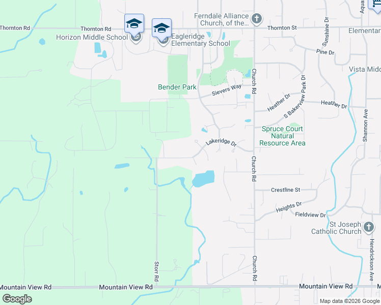 map of restaurants, bars, coffee shops, grocery stores, and more near 5929 Foxtail Court in Ferndale