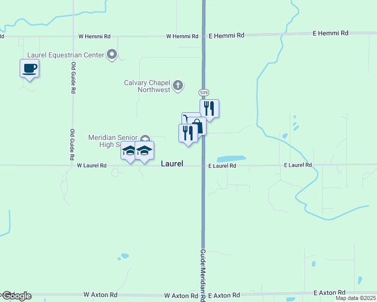 map of restaurants, bars, coffee shops, grocery stores, and more near 5939 Guide Meridian in Bellingham