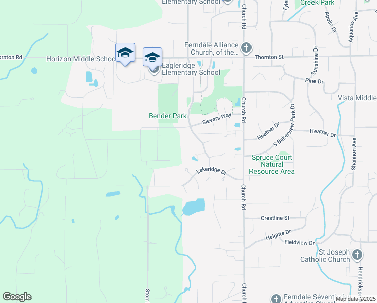 map of restaurants, bars, coffee shops, grocery stores, and more near 5961 Pacific Heights Drive in Ferndale