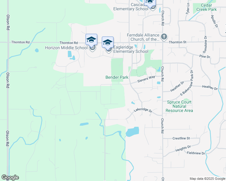 map of restaurants, bars, coffee shops, grocery stores, and more near 5961 Pacific Heights Dr in Ferndale