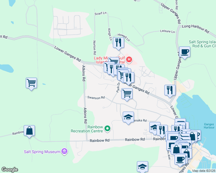 map of restaurants, bars, coffee shops, grocery stores, and more near 121 Valhalla Road in Capital