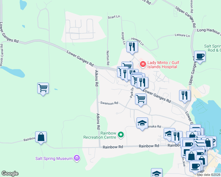 map of restaurants, bars, coffee shops, grocery stores, and more near Valhalla Road in Capital