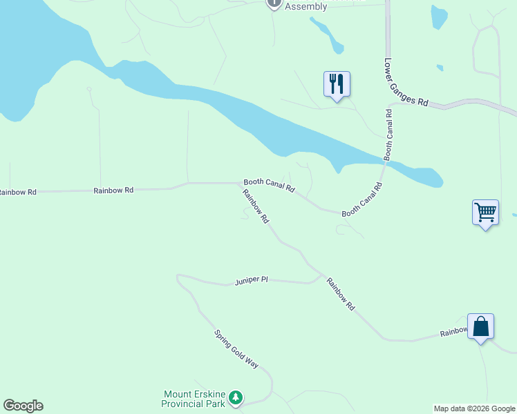 map of restaurants, bars, coffee shops, grocery stores, and more near 696 Rainbow Road in Capital