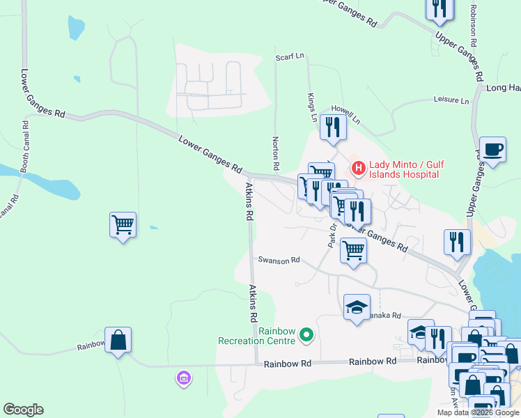 map of restaurants, bars, coffee shops, grocery stores, and more near 107 Atkins Road in Capital