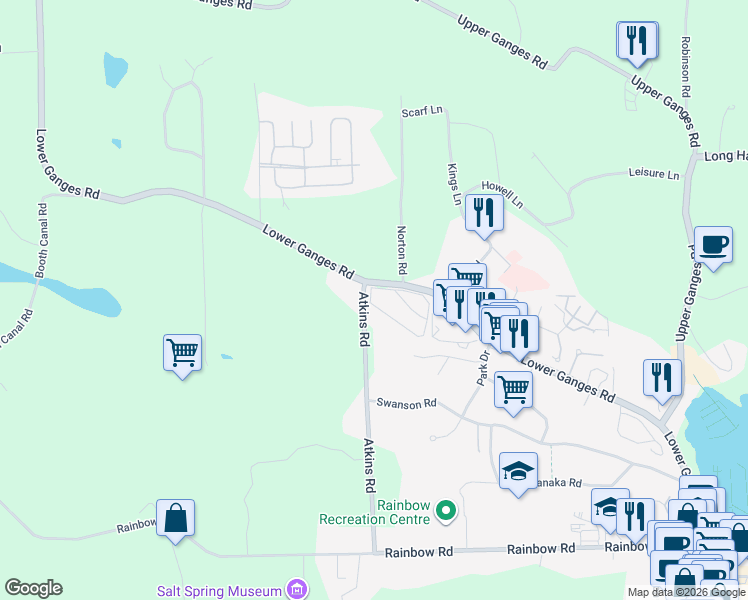 map of restaurants, bars, coffee shops, grocery stores, and more near in Capital Regional District