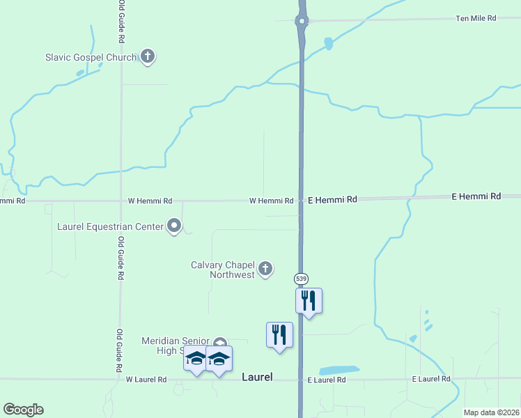 map of restaurants, bars, coffee shops, grocery stores, and more near 151 West Hemmi Road in Bellingham