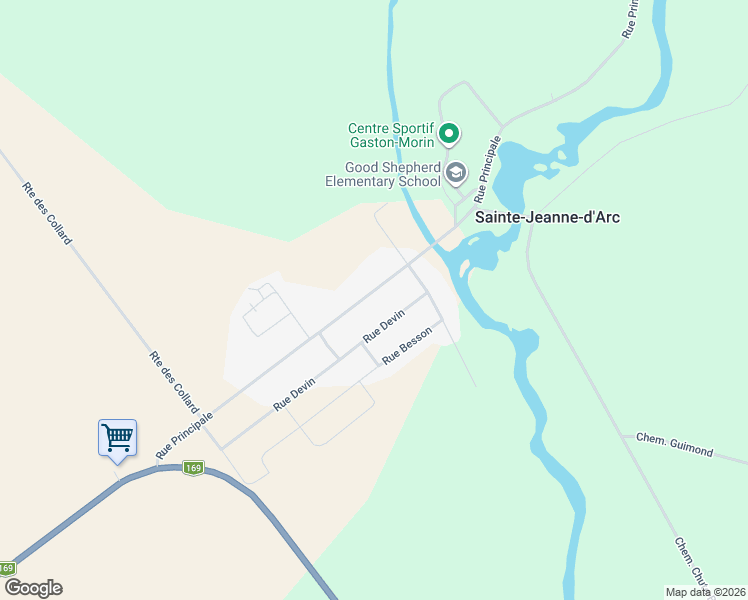 map of restaurants, bars, coffee shops, grocery stores, and more near 388 Chemin Principal in Sainte-Jeanne-d'Arc
