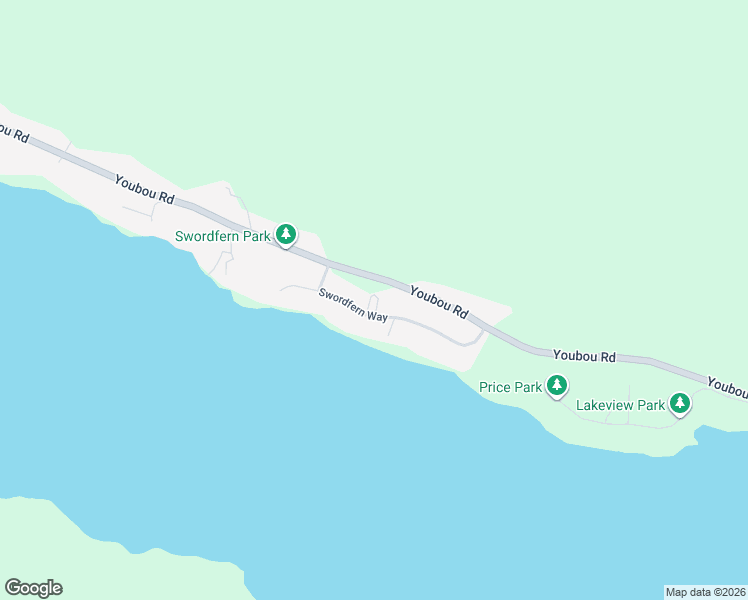 map of restaurants, bars, coffee shops, grocery stores, and more near 9949 Swordfern Way in Youbou