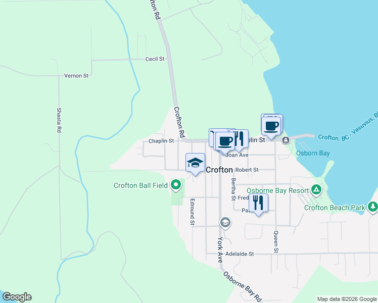 map of restaurants, bars, coffee shops, grocery stores, and more near 8138 Edmund Street in Crofton