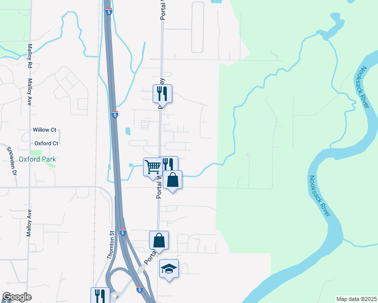 map of restaurants, bars, coffee shops, grocery stores, and more near 1855 Billie Court in Ferndale