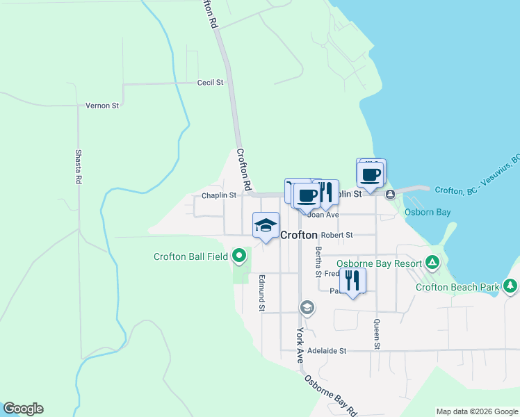 map of restaurants, bars, coffee shops, grocery stores, and more near 8138 Edmund Street in Crofton