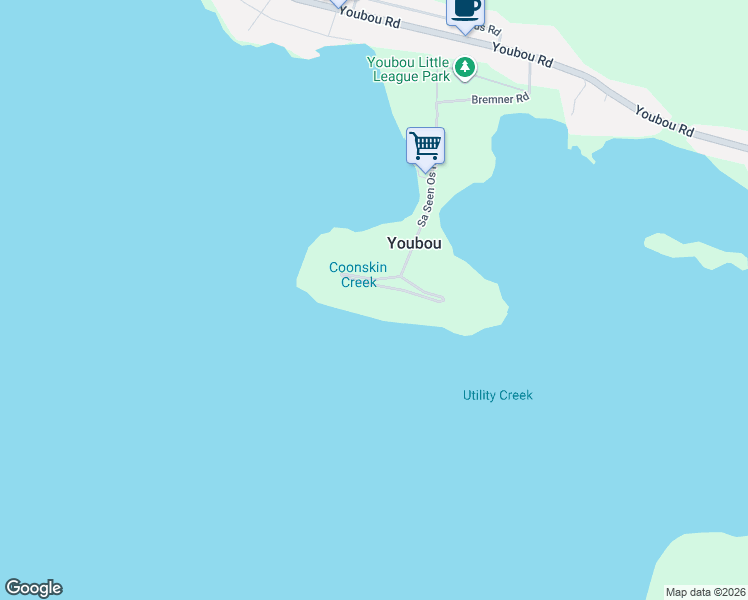 map of restaurants, bars, coffee shops, grocery stores, and more near 8130 Sa Seen Os Crescent in Youbou