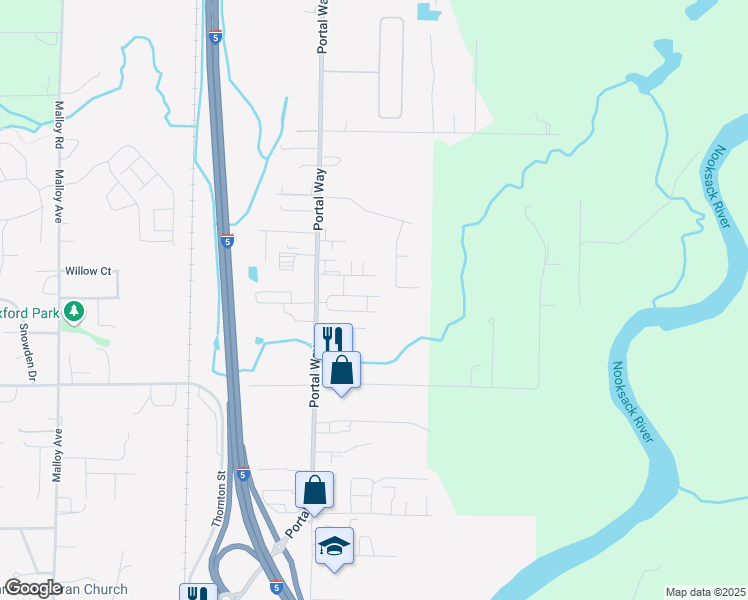 map of restaurants, bars, coffee shops, grocery stores, and more near 1855 Billie Court in Ferndale