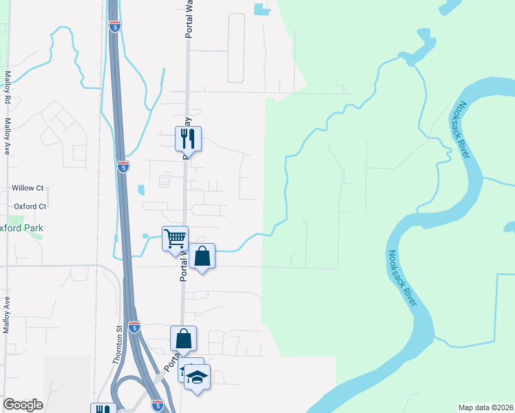 map of restaurants, bars, coffee shops, grocery stores, and more near 1827 Billie Court in Ferndale