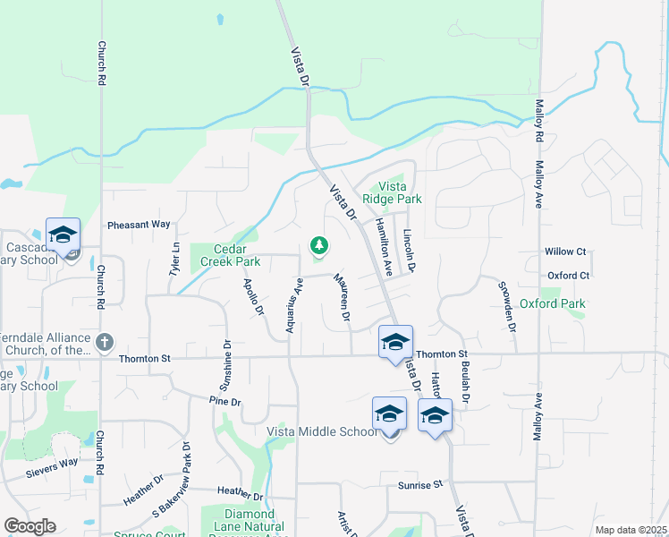 map of restaurants, bars, coffee shops, grocery stores, and more near 6167 Maureen Drive in Ferndale