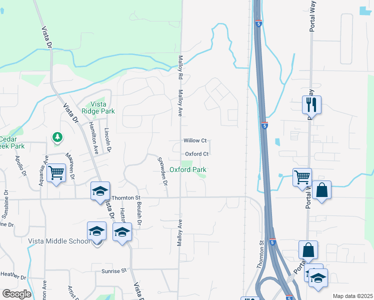 map of restaurants, bars, coffee shops, grocery stores, and more near 2091 Oxford Court in Ferndale