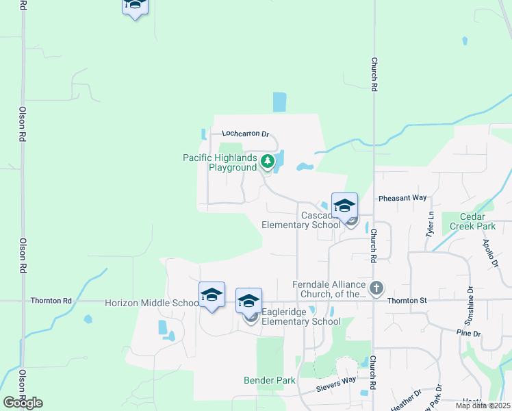 map of restaurants, bars, coffee shops, grocery stores, and more near 2637 Glenmore Street in Ferndale