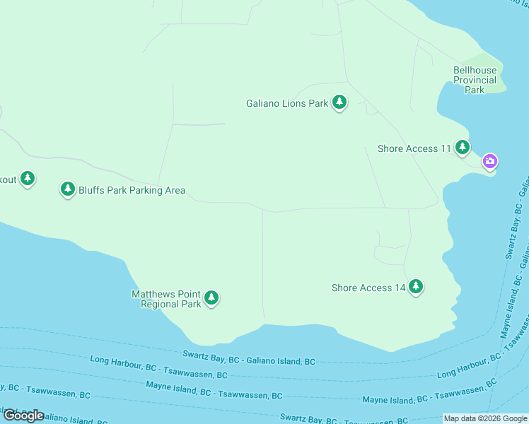 map of restaurants, bars, coffee shops, grocery stores, and more near 771 Bluff Road in Mayne Island