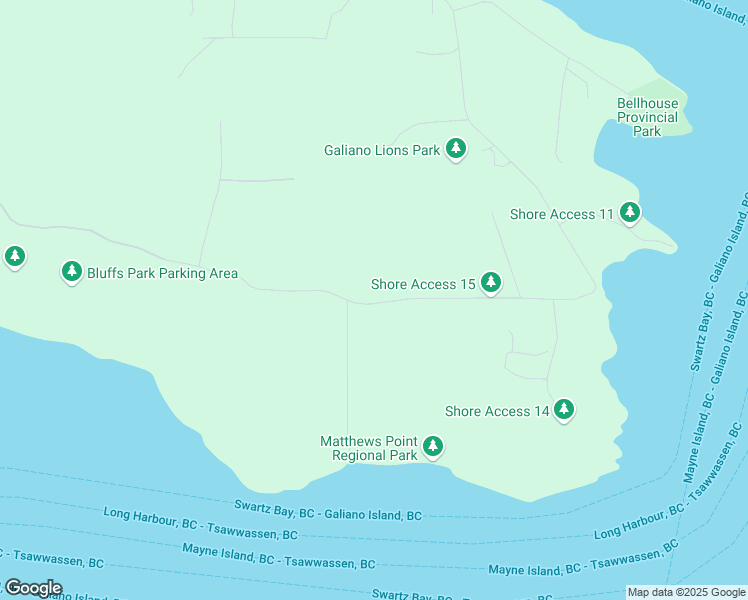 map of restaurants, bars, coffee shops, grocery stores, and more near 684 Bluff Road in Mayne Island