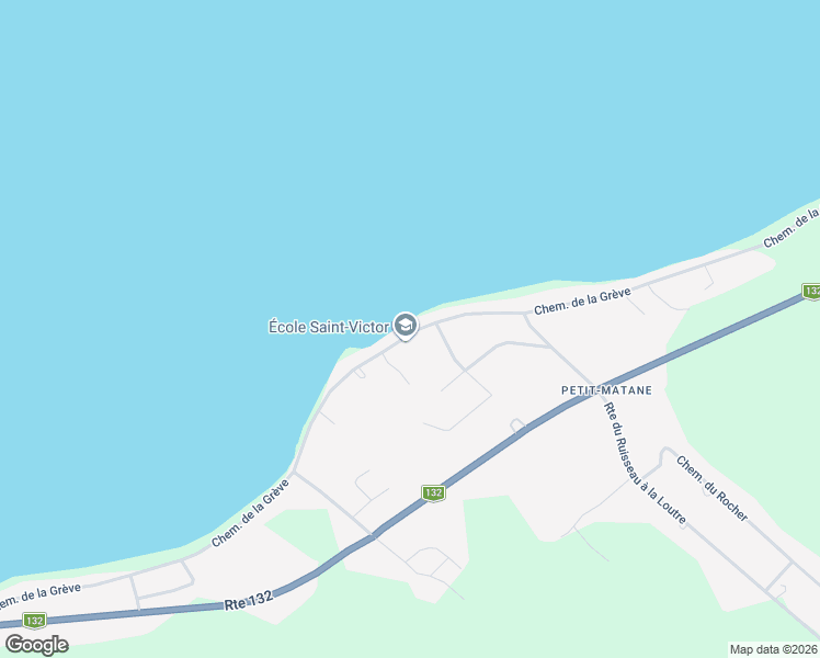 map of restaurants, bars, coffee shops, grocery stores, and more near 727 Chemin de la Grève in Matane