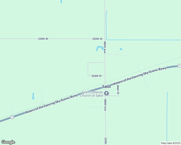 map of restaurants, bars, coffee shops, grocery stores, and more near 47872 326th Street in Salol