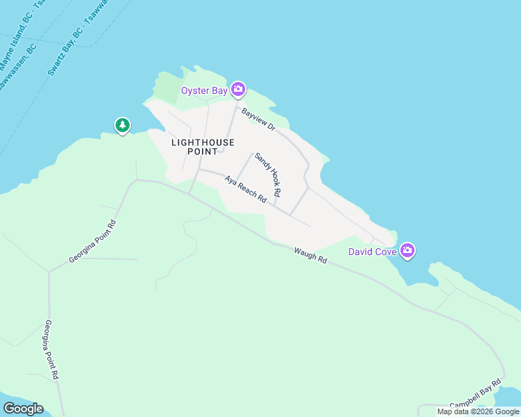 map of restaurants, bars, coffee shops, grocery stores, and more near 528 Aya Reach Road in Mayne Island