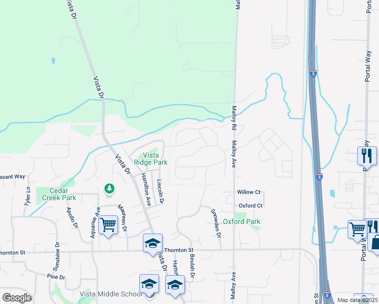map of restaurants, bars, coffee shops, grocery stores, and more near 6267 Malloy Avenue in Ferndale