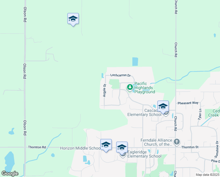 map of restaurants, bars, coffee shops, grocery stores, and more near 2657 Pacific Highlands Court in Ferndale
