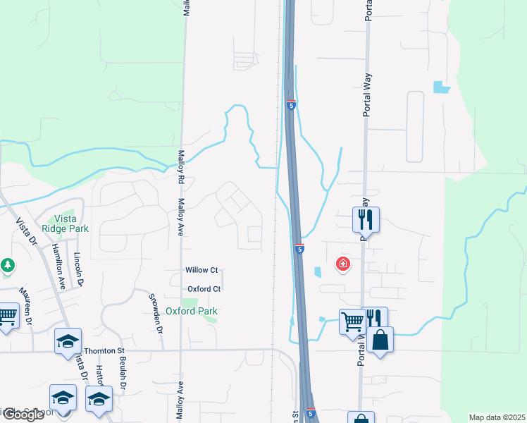map of restaurants, bars, coffee shops, grocery stores, and more near 2051 Calico Loop in Ferndale