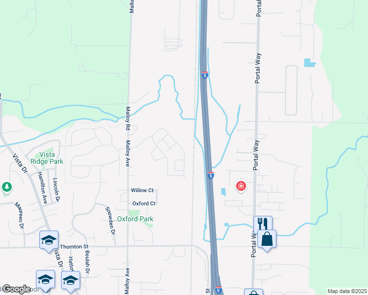map of restaurants, bars, coffee shops, grocery stores, and more near 2051 Calico Loop in Ferndale
