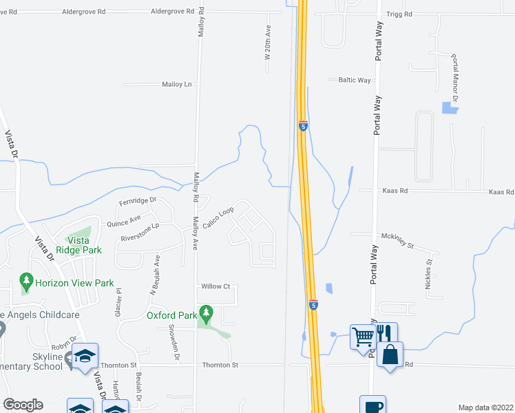 map of restaurants, bars, coffee shops, grocery stores, and more near 1999 Calico Loop in Ferndale