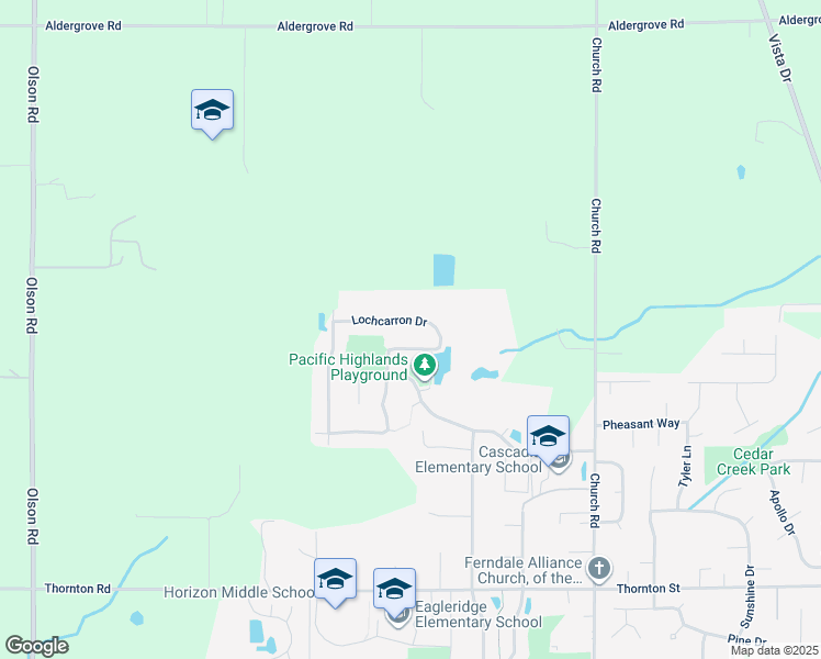 map of restaurants, bars, coffee shops, grocery stores, and more near 2632 Lochcarron Drive in Ferndale