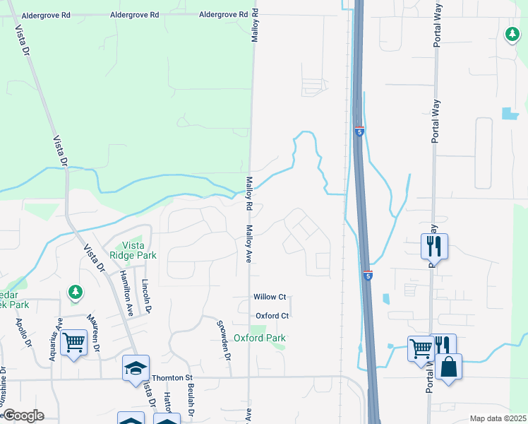 map of restaurants, bars, coffee shops, grocery stores, and more near 6276 Kona Court in Ferndale