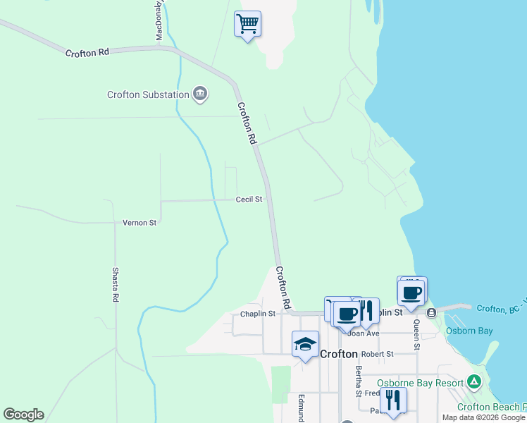 map of restaurants, bars, coffee shops, grocery stores, and more near 8272 Crofton Road in Crofton