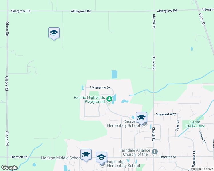 map of restaurants, bars, coffee shops, grocery stores, and more near 2632 Lochcarron Drive in Ferndale