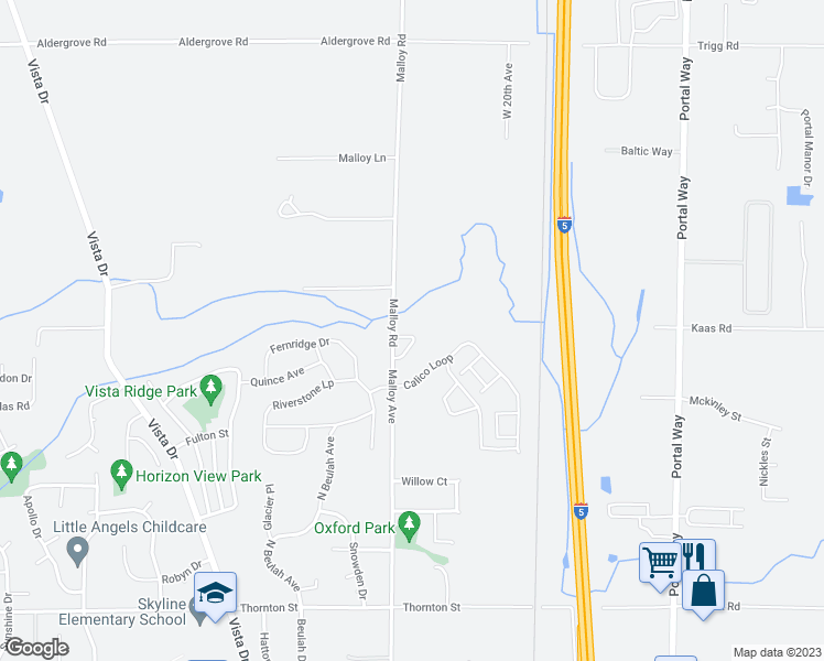 map of restaurants, bars, coffee shops, grocery stores, and more near 6274 Kona Court in Ferndale