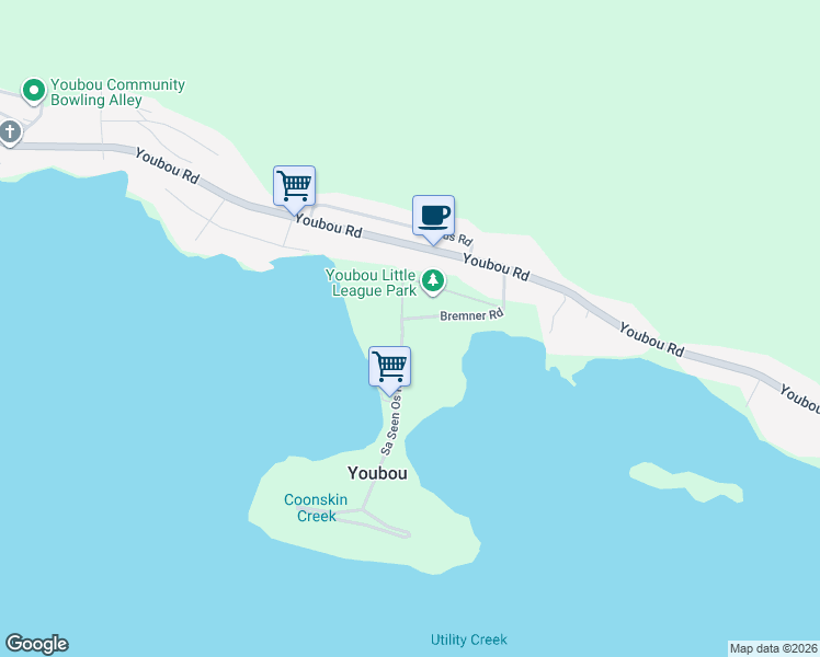 map of restaurants, bars, coffee shops, grocery stores, and more near 8389 Sa Seen Os Road in Youbou