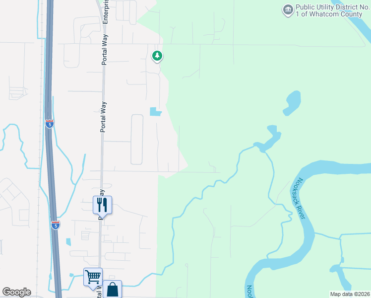 map of restaurants, bars, coffee shops, grocery stores, and more near 1766 Kaas Road in Ferndale