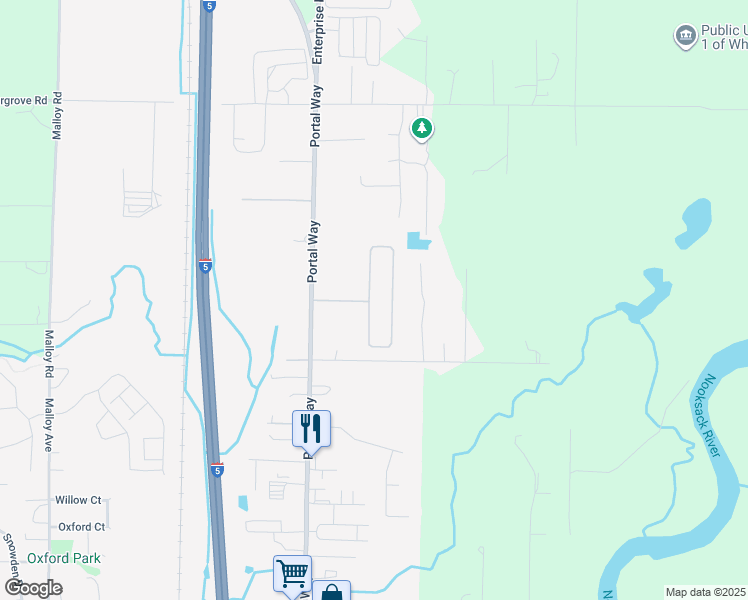 map of restaurants, bars, coffee shops, grocery stores, and more near 6350 Portal Way in Ferndale